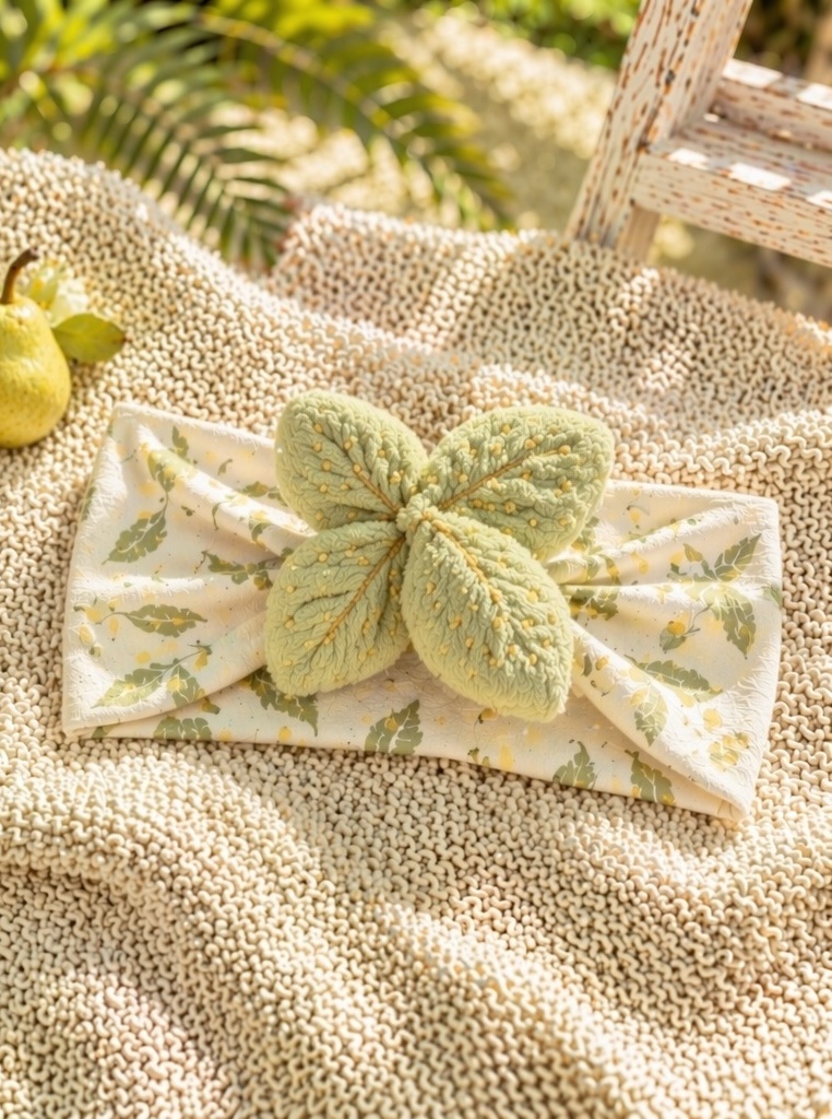 Wholesale Baby Detachable Plush Four-Leaf Floral Headband Soft Nylon Boutique Hair Band