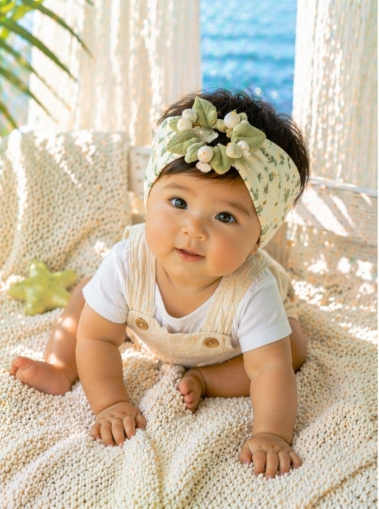 Wholesale Baby Detachable Plush Leaf Berry Floral Headband Soft Stretch Boutique Hair Accessory
