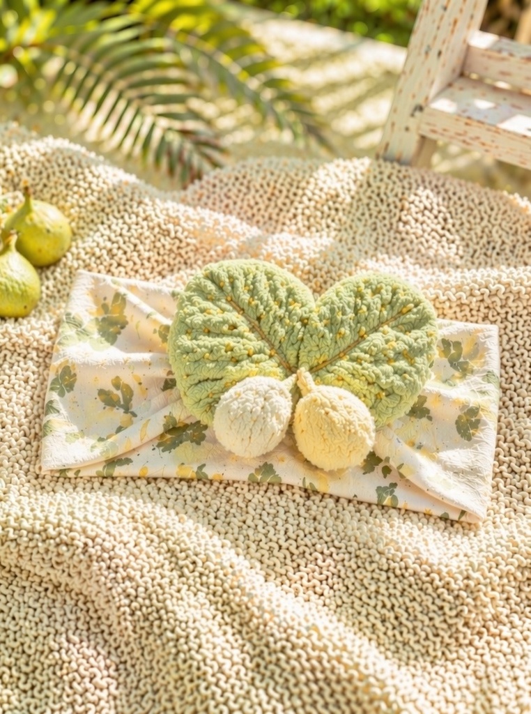 Wholesale Baby Plush Heart Leaf Pom Pom Floral Headband Soft Stretch Boutique Hair Accessory