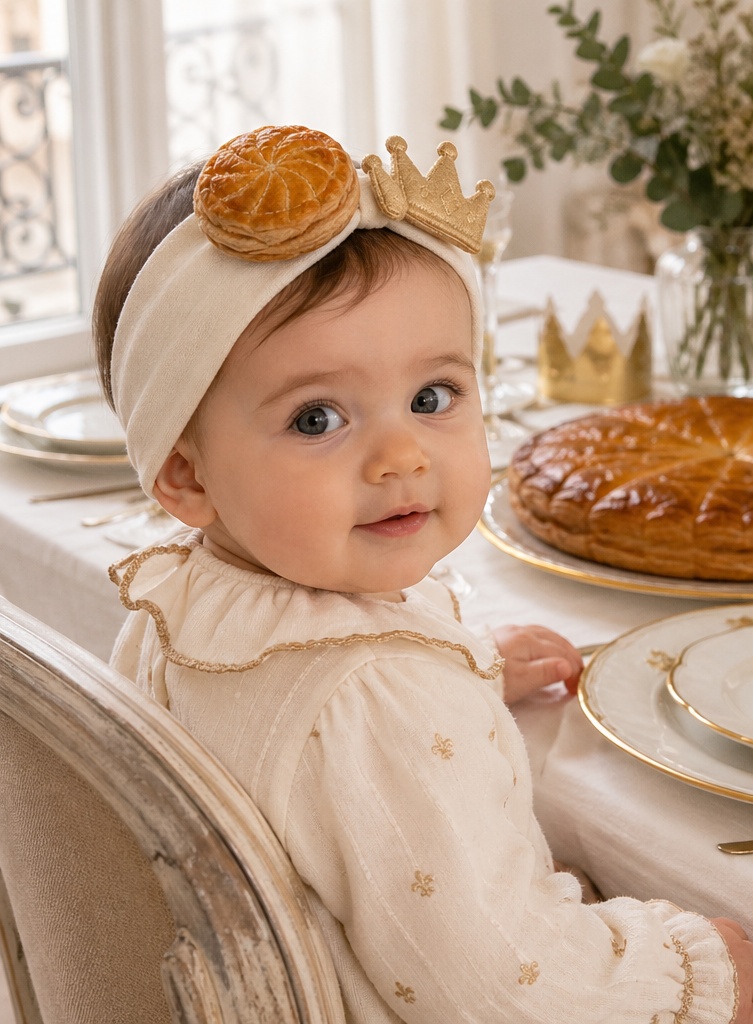 Wholesale OEM/ODM Baby Headband Supplier – Galette des Rois Festival Series Crown & King Cake Headwrap