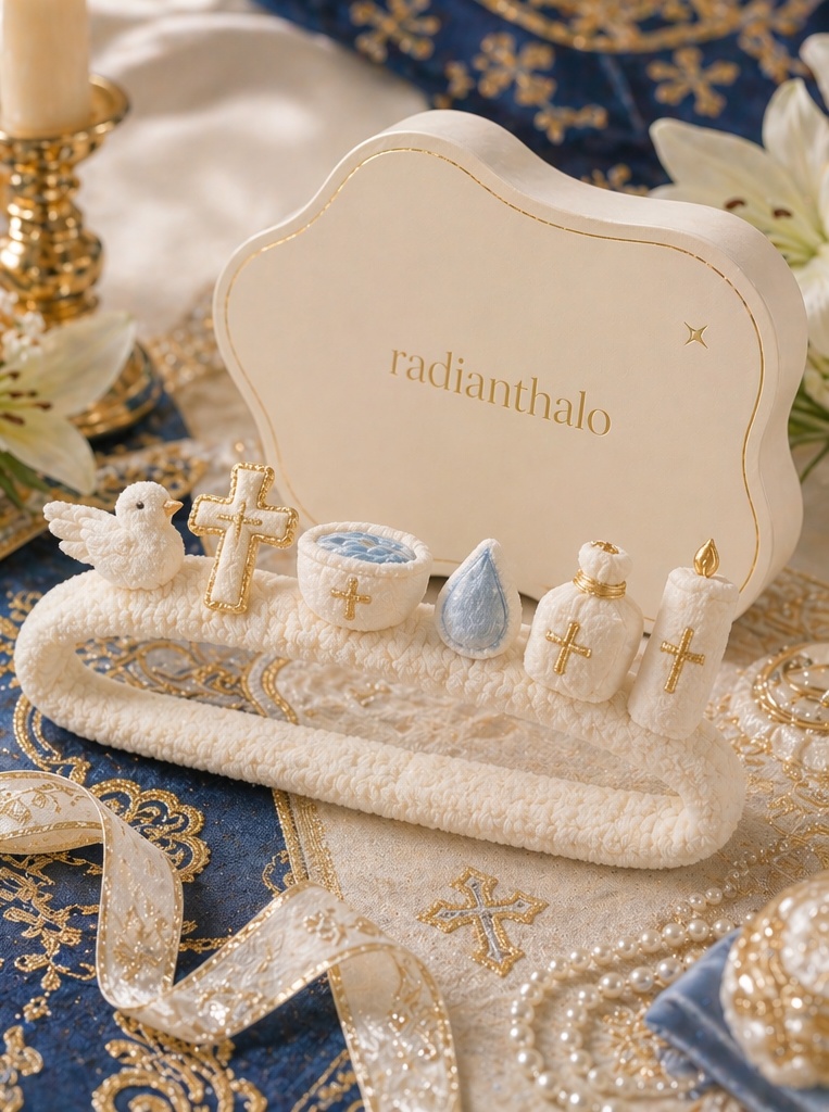 B2B Tauf-Haarband für Babys mit abnehmbaren Kreuz-Doll-Toppern