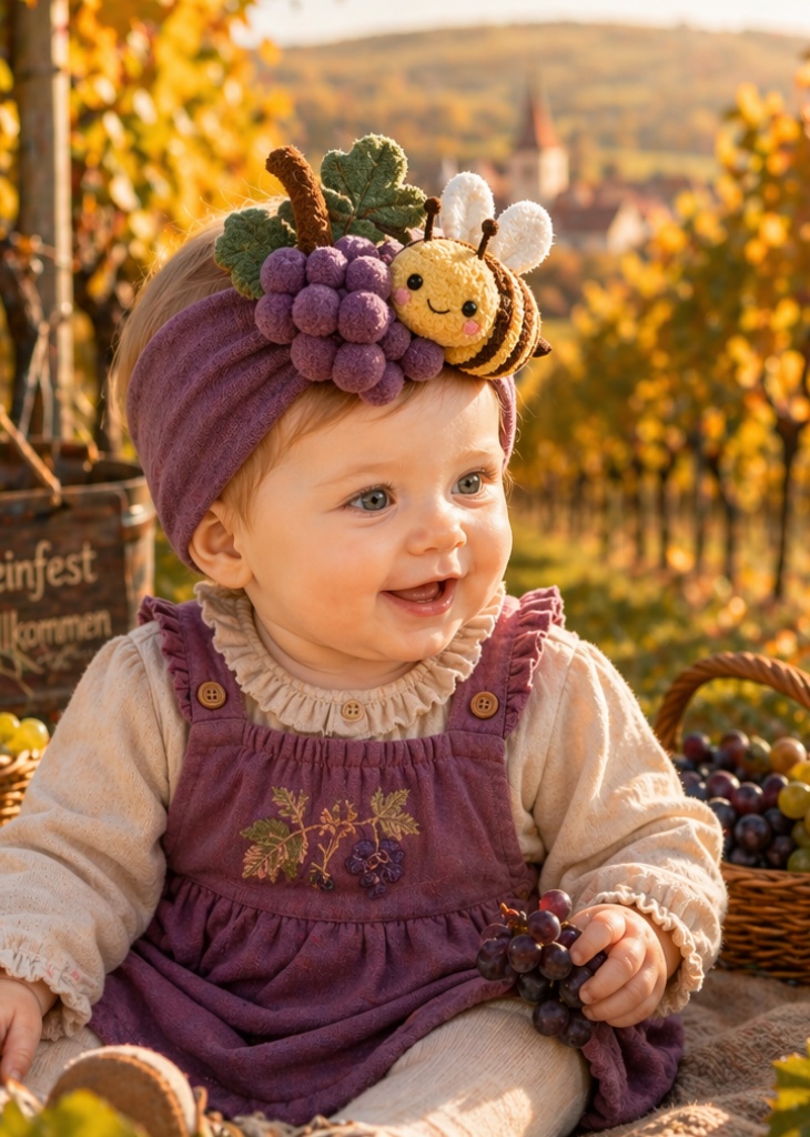 Bandeau bébé raisin et abeille Festival français du vin rouge – Service OEM événementiel