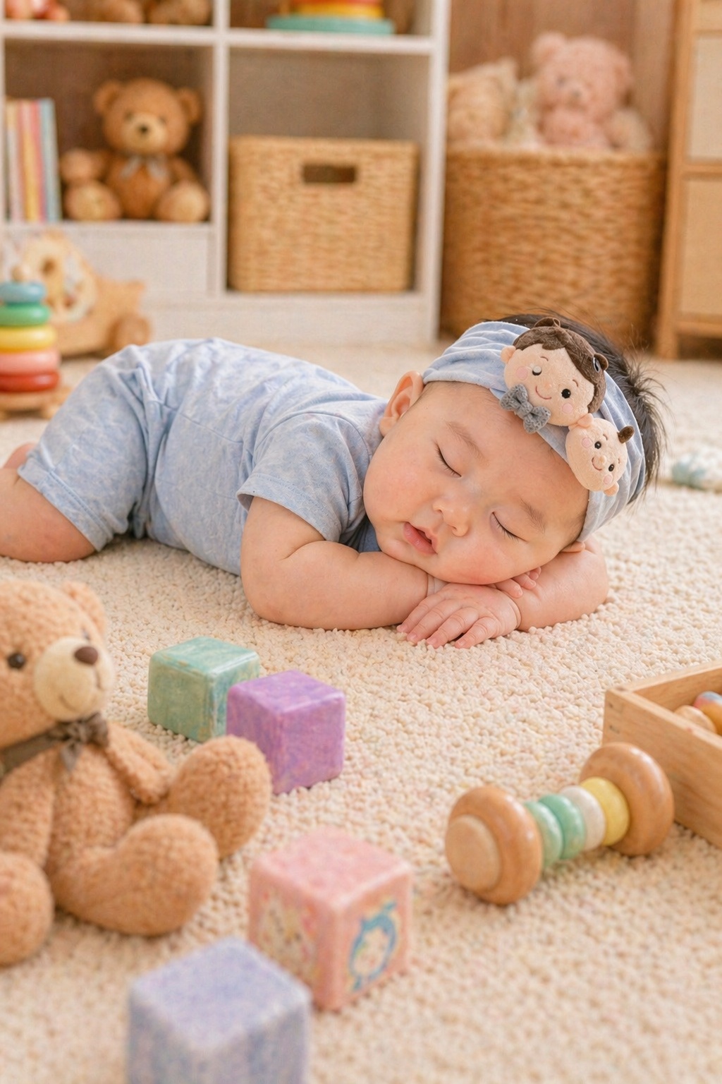 Faixa de Cabelo Bebê com Boneco de Pelúcia Removível para Atacado, Boutique e Marca Própria