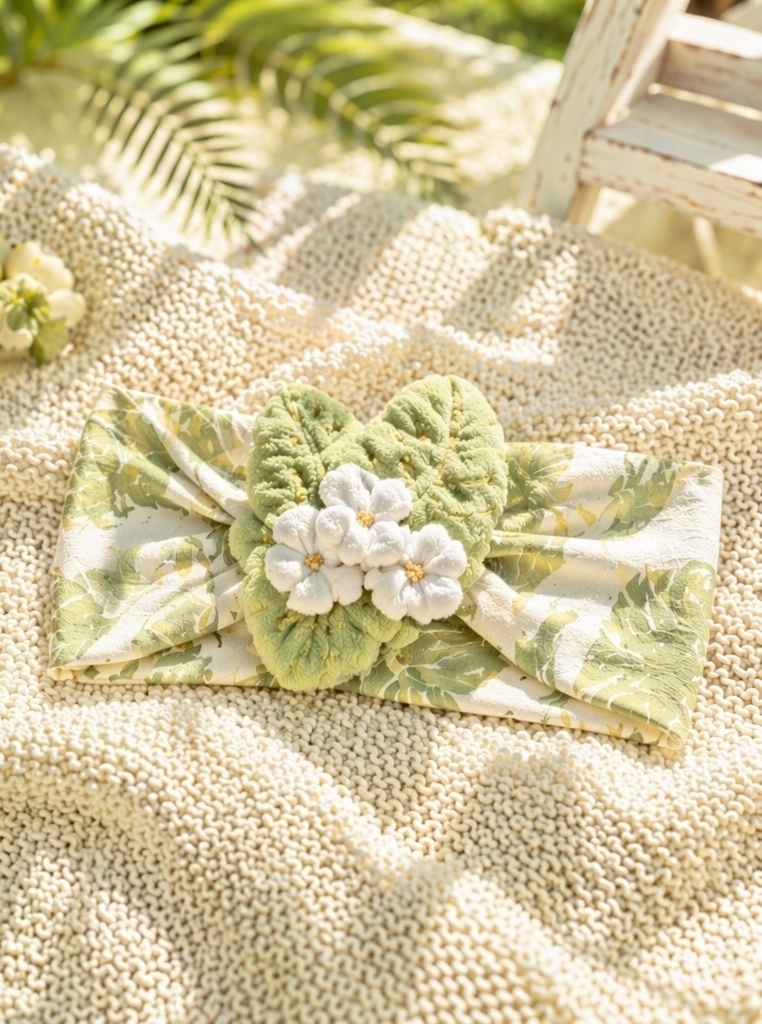 Photo-Ready Baby Plush Doll Headband with Soft White Blossoms Loved by Gift and Boutique Buyers
