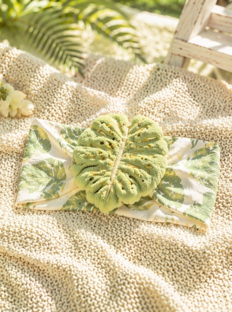 Best-Selling Style Baby Plush Doll Headband with Statement Monstera Design for B2B Display Appeal