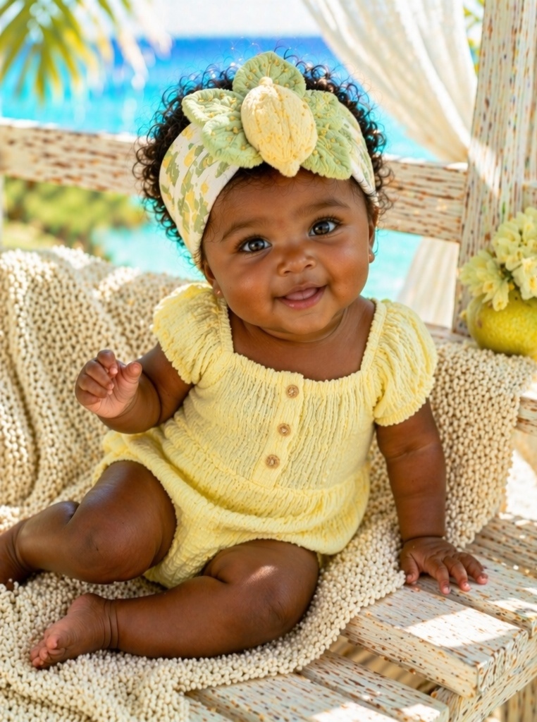 Fresh Fruit-Inspired Baby Plush Doll Headband with Lemon Accent for Eye-Catching Retail Assortments