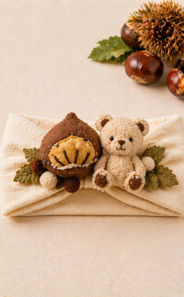 Chestnut Teddy Bear Baby Headband for Harvest Festival – Wholesale Program