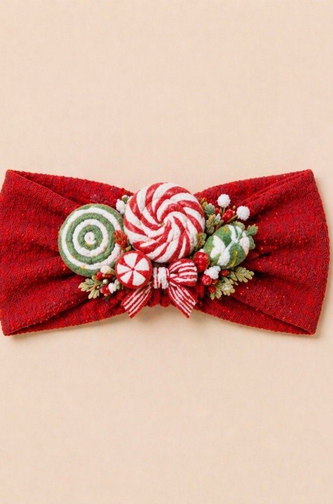 Wholesale Winter Christmas Market Candy Series Baby Headband for Boutique Holiday Collections