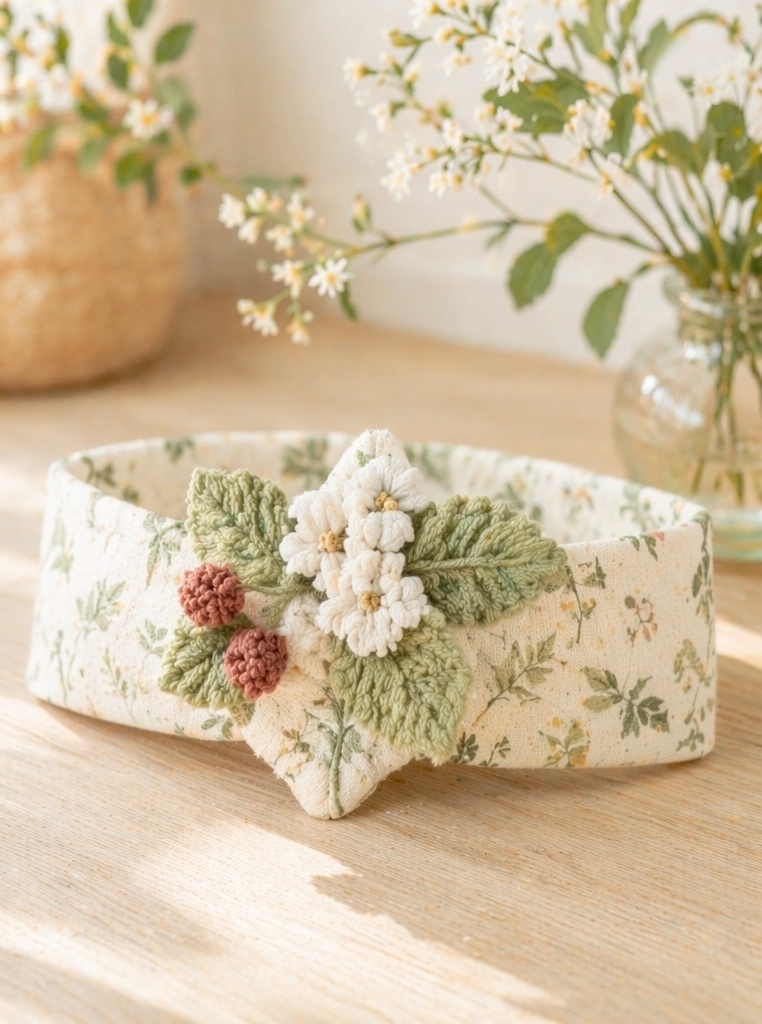 Botanical Berry Flower Baby Plush Doll Headband for Giftable Boutique Baby Assortments