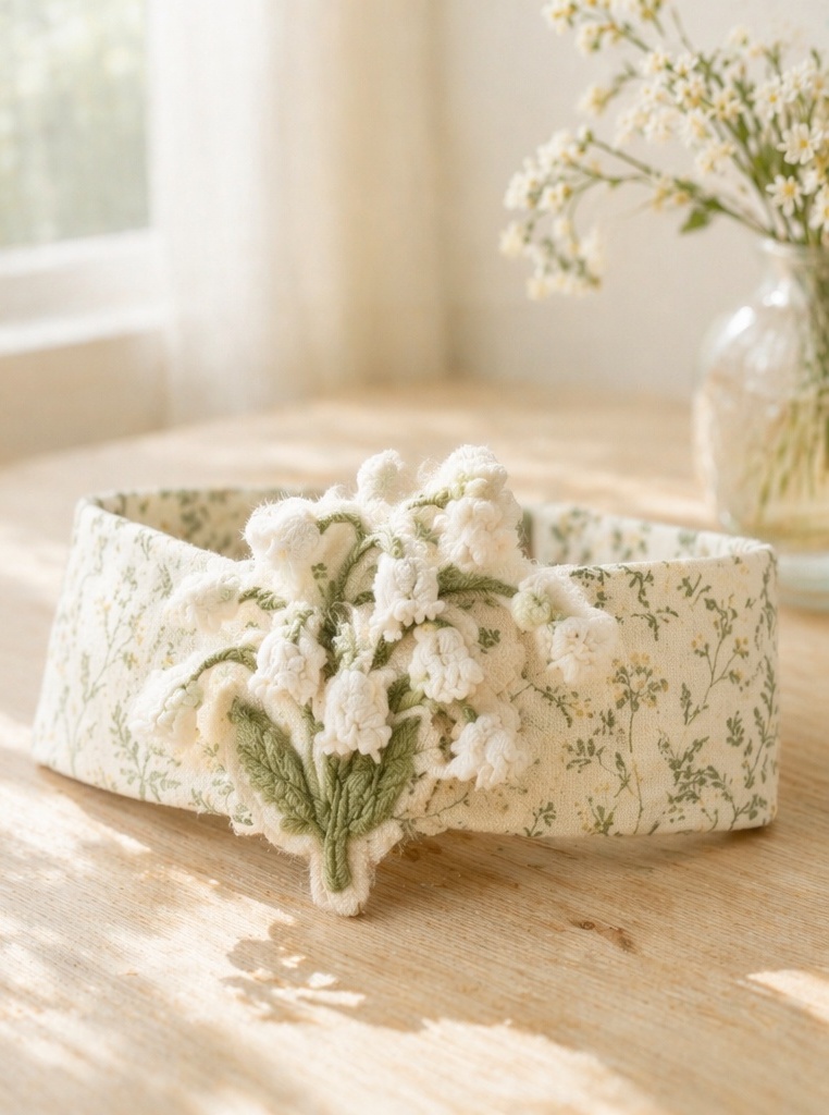Premium Lily of the Valley Baby Plush Doll Headband for Elegant Baby Boutique Lines