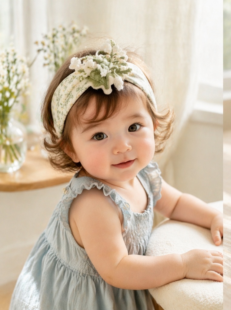 Premium Lily of the Valley Baby Plush Doll Headband for Elegant Baby Boutique Lines