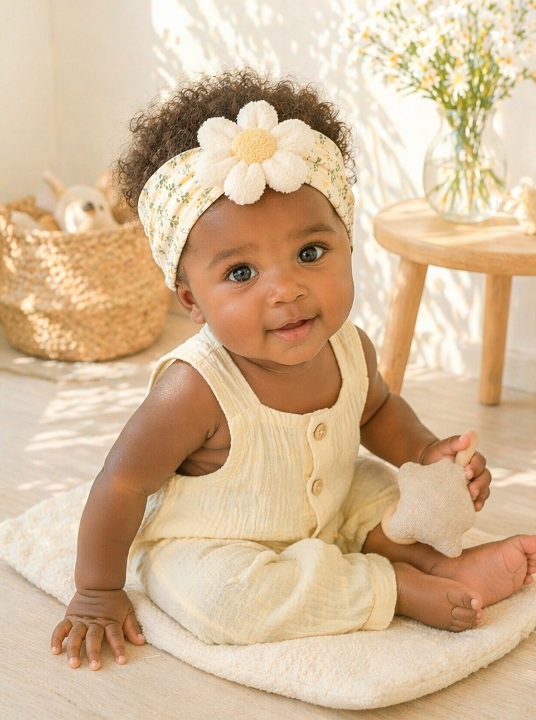 Best-Selling Daisy Baby Plush Doll Headband for Soft Spring Summer Baby Collections