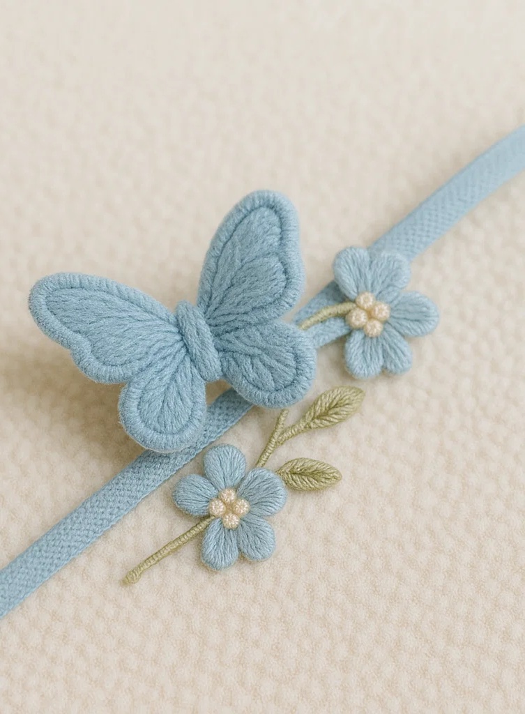 Simple Blue Blossom Baby Headband