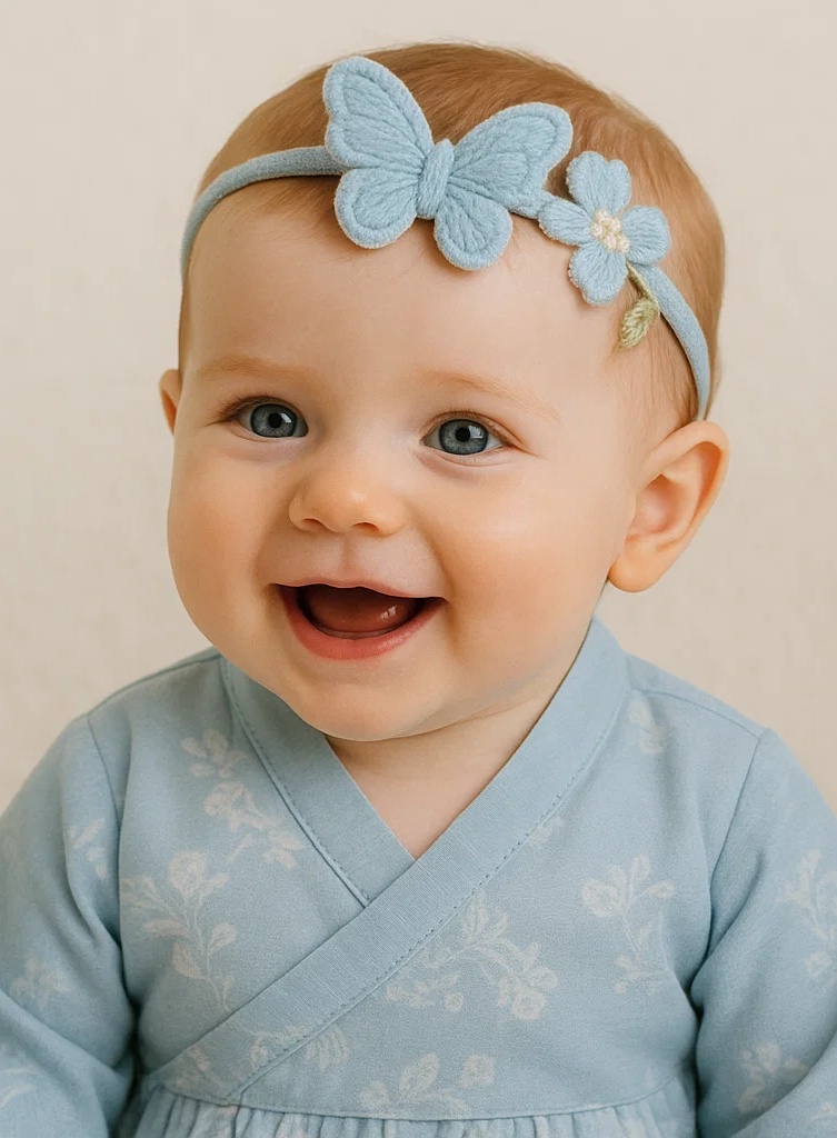 Simple Blue Blossom Baby Headband