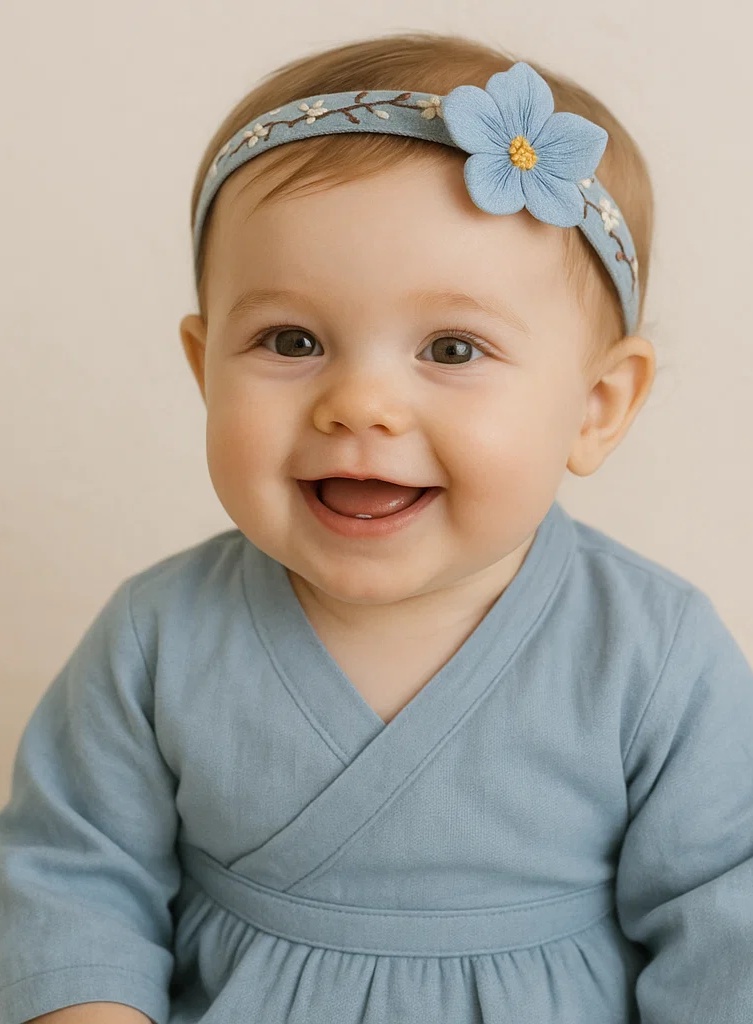 Blue Bloom Butterfly Baby Headband