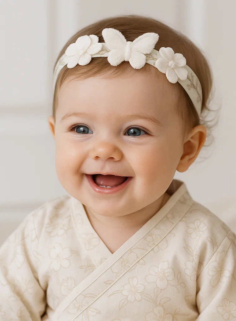 Ivory Garden Butterfly Baby Headband