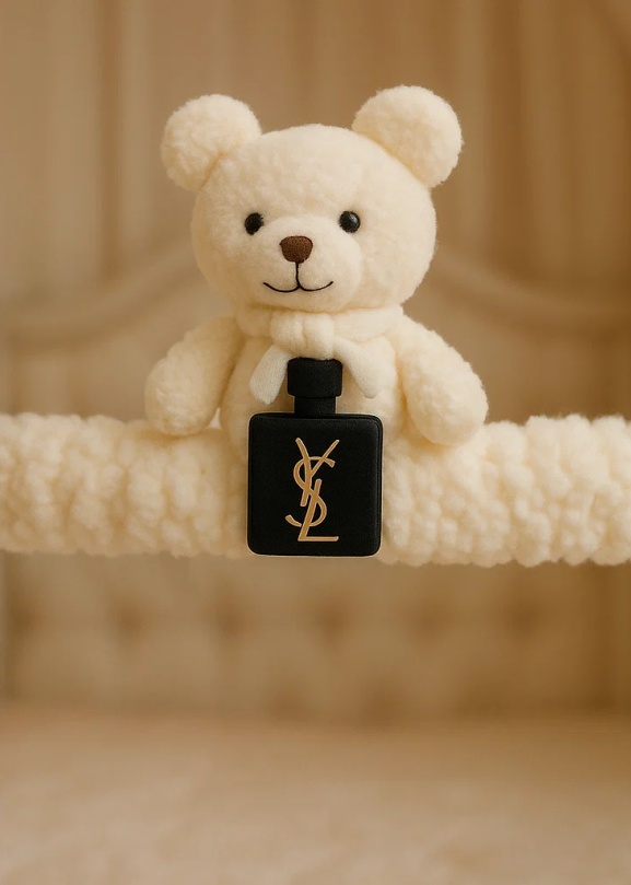 Plush Bear Baby Headband with YSL Perfume Bottle Design