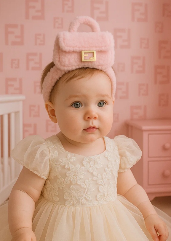Faixa de cabelo para bebê &quotF