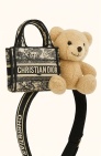 Cute diadema de peluche para bebé con bolso inspirado en Christian Dior y osito de peluche | Accesorio de cabello suave y cómodo para bebés