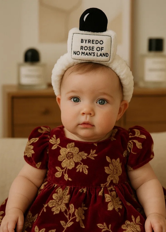 Plush BYREDO Rose of No Man's Land Baby Headband - White Color