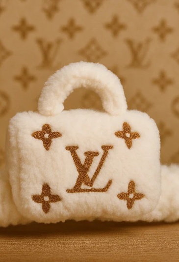 LV-Inspired Plush Baby Headband - Soft and Stylish for Infants
