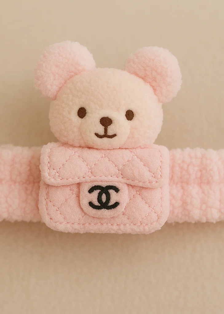 Rosa Chanel Plüschtasche Haarband für Neugeborene und Säuglinge - Süßes Baby-Accessoire