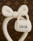 Diadema de bebé inspirada en Dior con lazo y mini bolsa