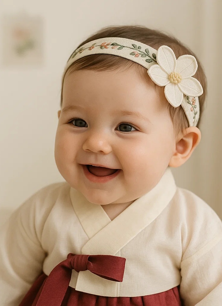 Handmade Purple Plush Flower Baby Headband, Embroidered Floral Elastic Band for Infant Girls, Korean Minimalist Style