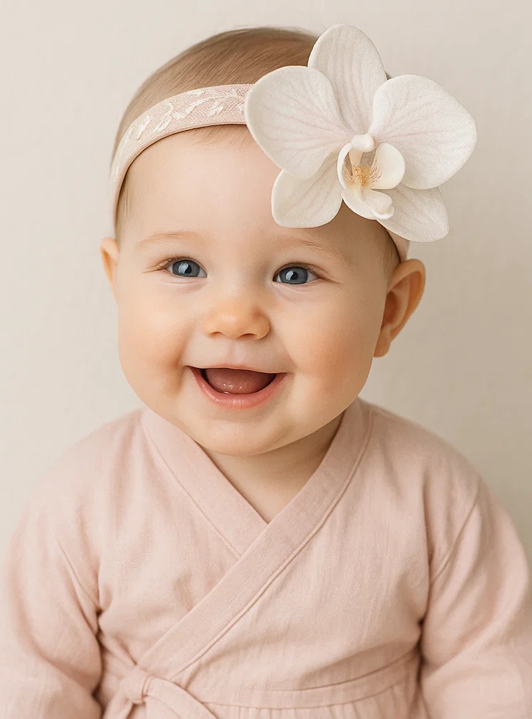 Orchid Baby Headband - Soft Floral Baby Hairband for Girls