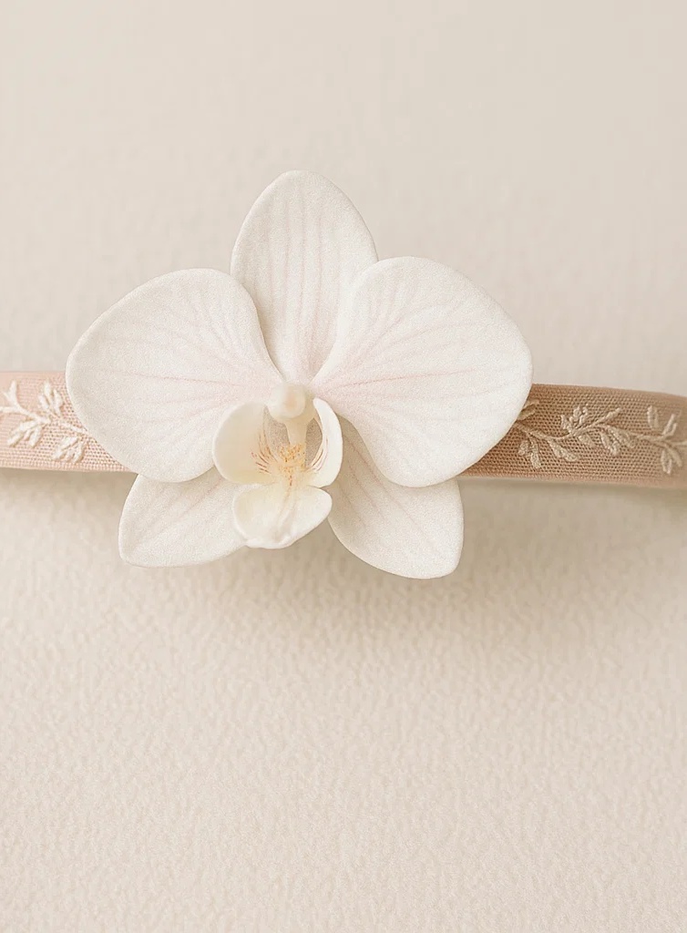Orchid Baby Headband - Soft Floral Baby Hairband for Girls