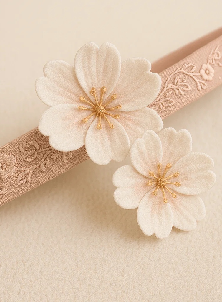 Cherry Blossom Baby Headband - Soft Pink Flower Headband for Babies