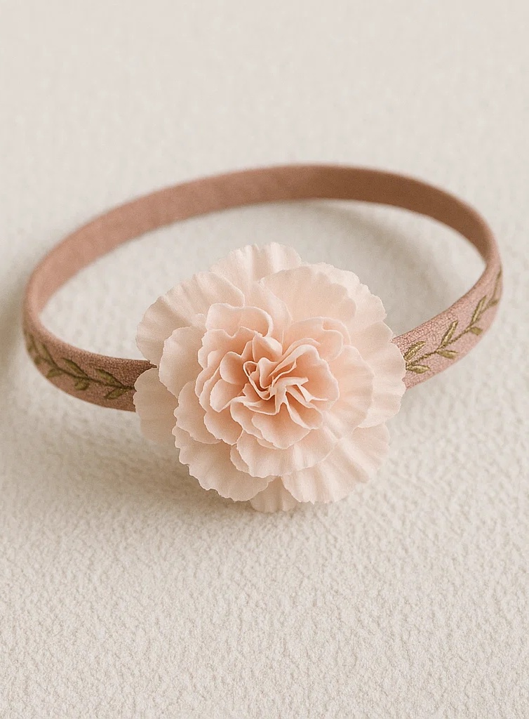 Handmade Pink Carnation Baby Headband