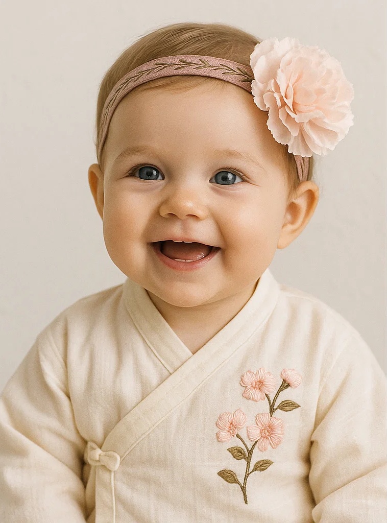 Handmade Pink Carnation Baby Headband