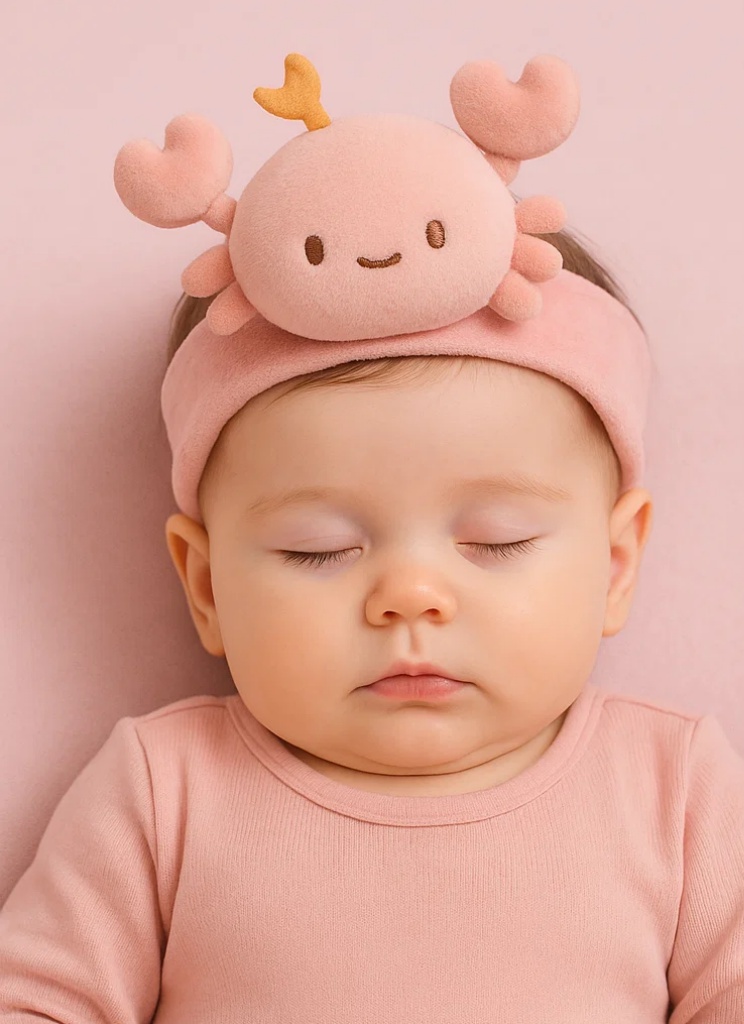 Cute Baby Zodiac Plush Headband – Pink Scorpio Star Sign Doll for Newborns