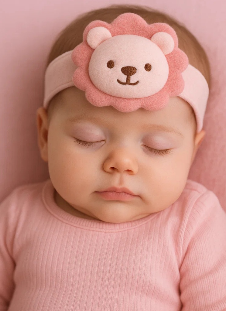 Diadema de peluche para bebé signo zodiacal – Muñeco rosa de Leo para recién nacidos