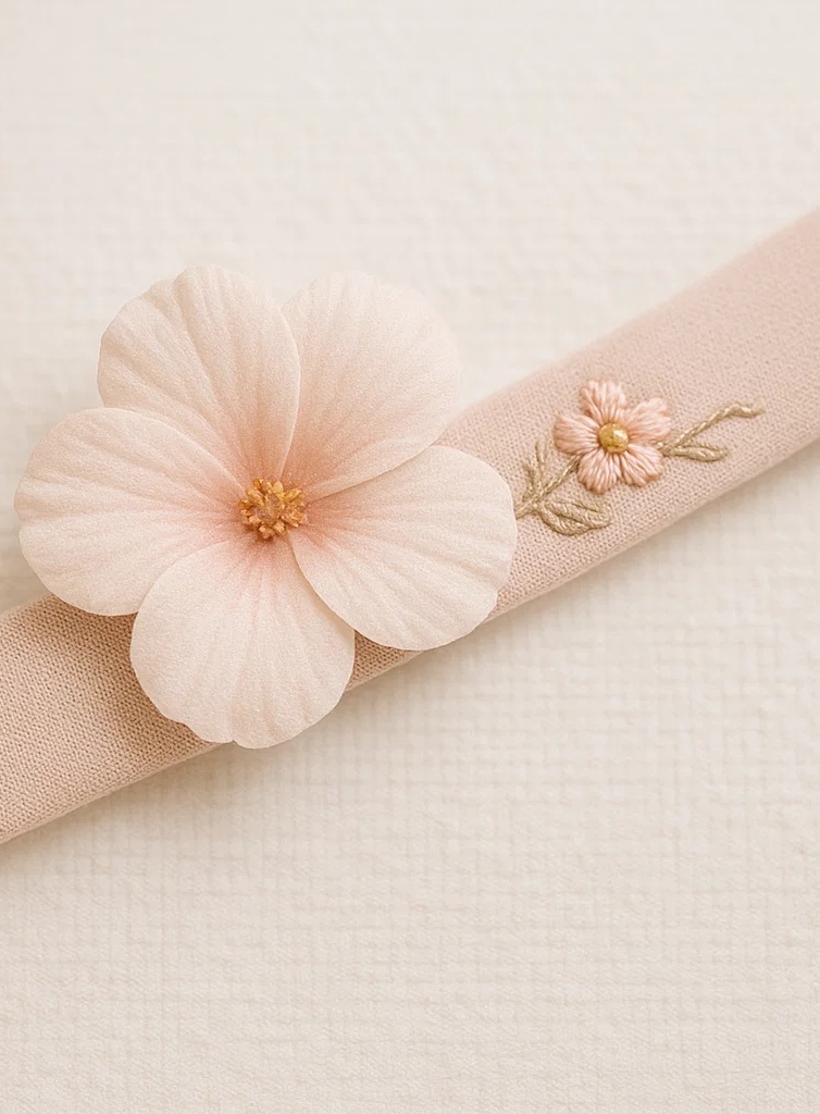 Bandeau bébé fleur rose - Bandeau doux et mignon pour fille