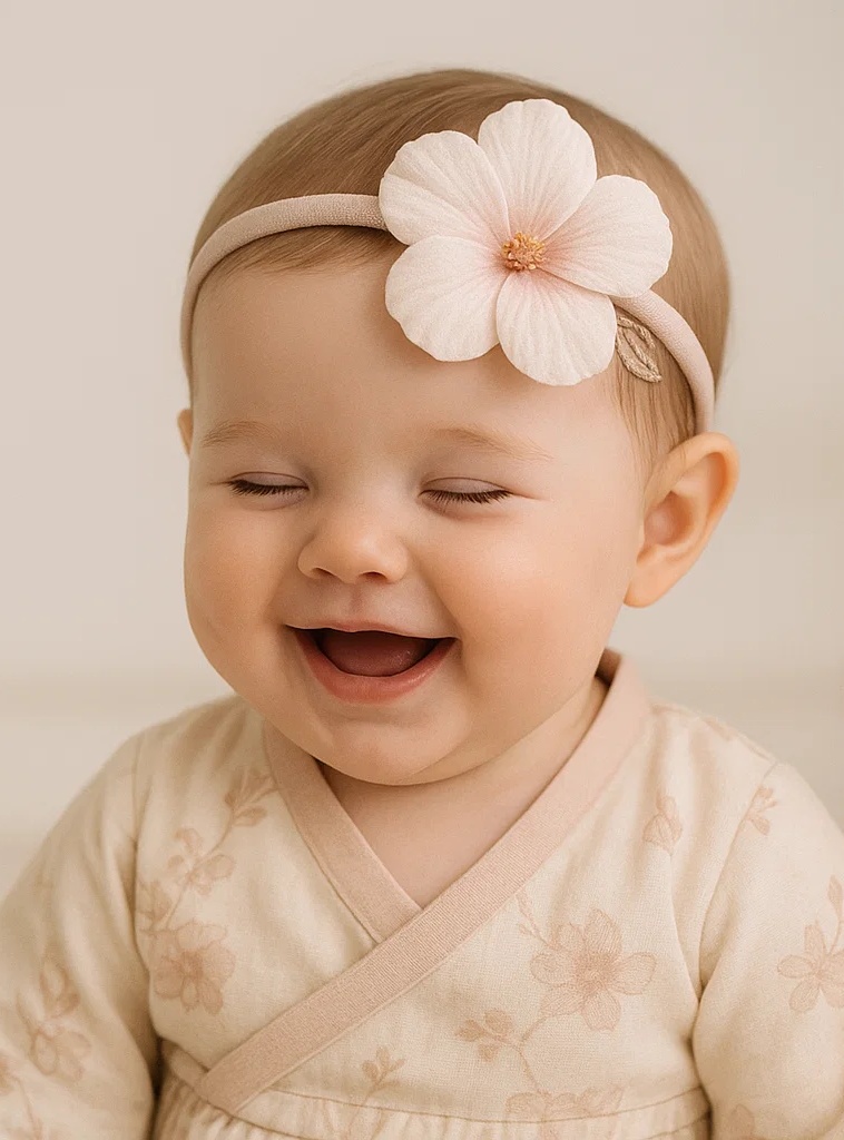Bandeau bébé fleur rose - Bandeau doux et mignon pour fille