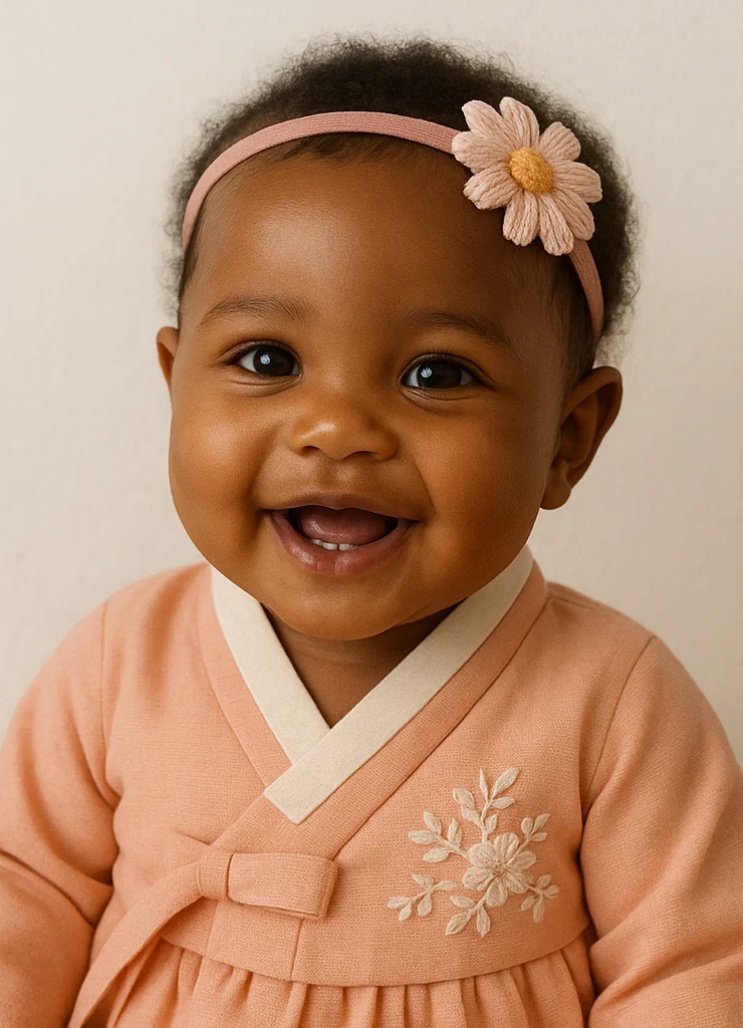 Faixa de cabelo para bebê com lírio rosa bordado – Acessório floral elástico e macio para recém-nascido