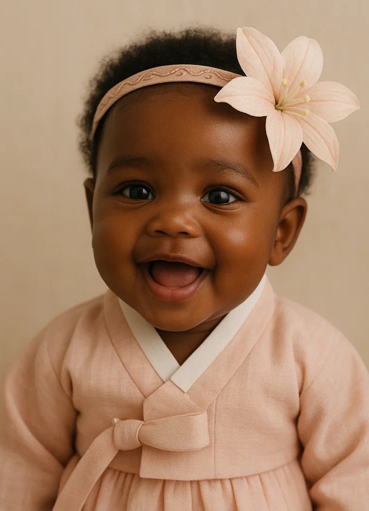 Handmade Floral Baby Headband with Soft Lily Band