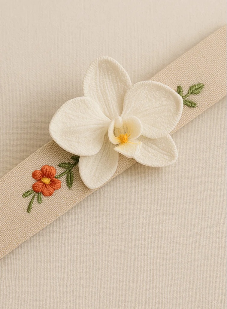 Luxe Floral Baby Headband with Soft Satin Band