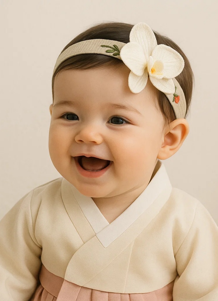 Luxe Floral Baby Headband with Soft Satin Band