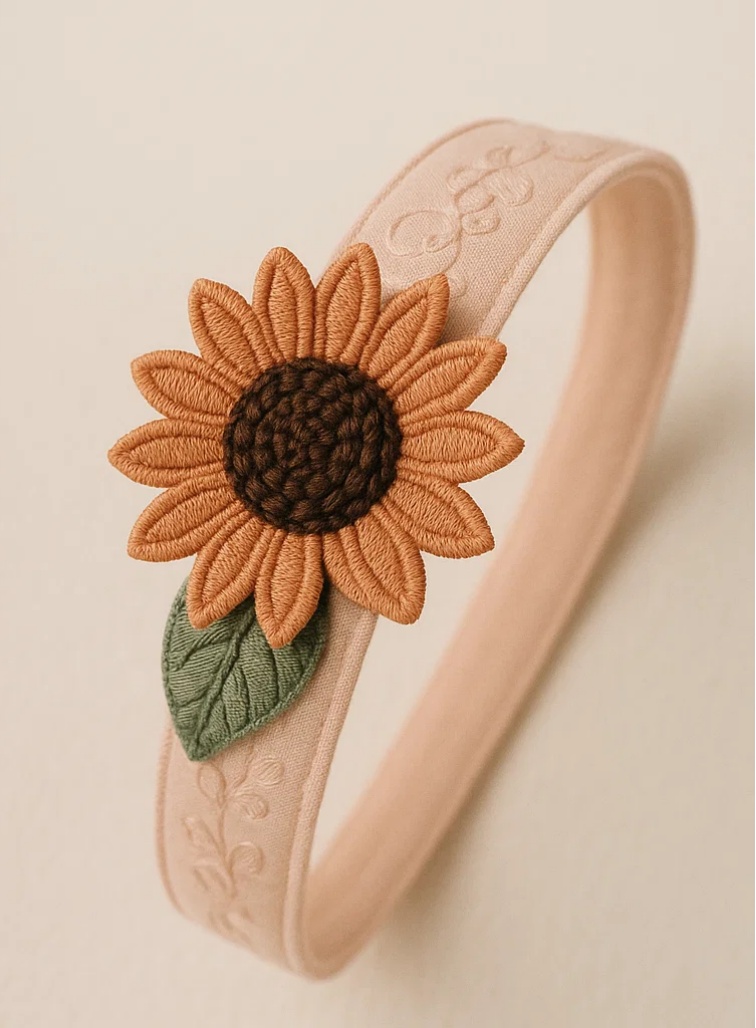 Floral Lace Baby Headband with Elegant Petal Design