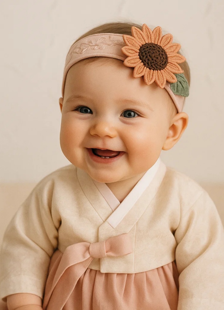 Floral Lace Baby Headband with Elegant Petal Design