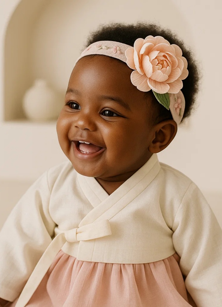 Handmade Peony Flower Baby Headband with Soft Band