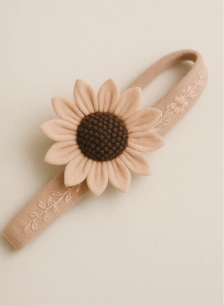 Cute Sunflower Baby Headband with Soft Band