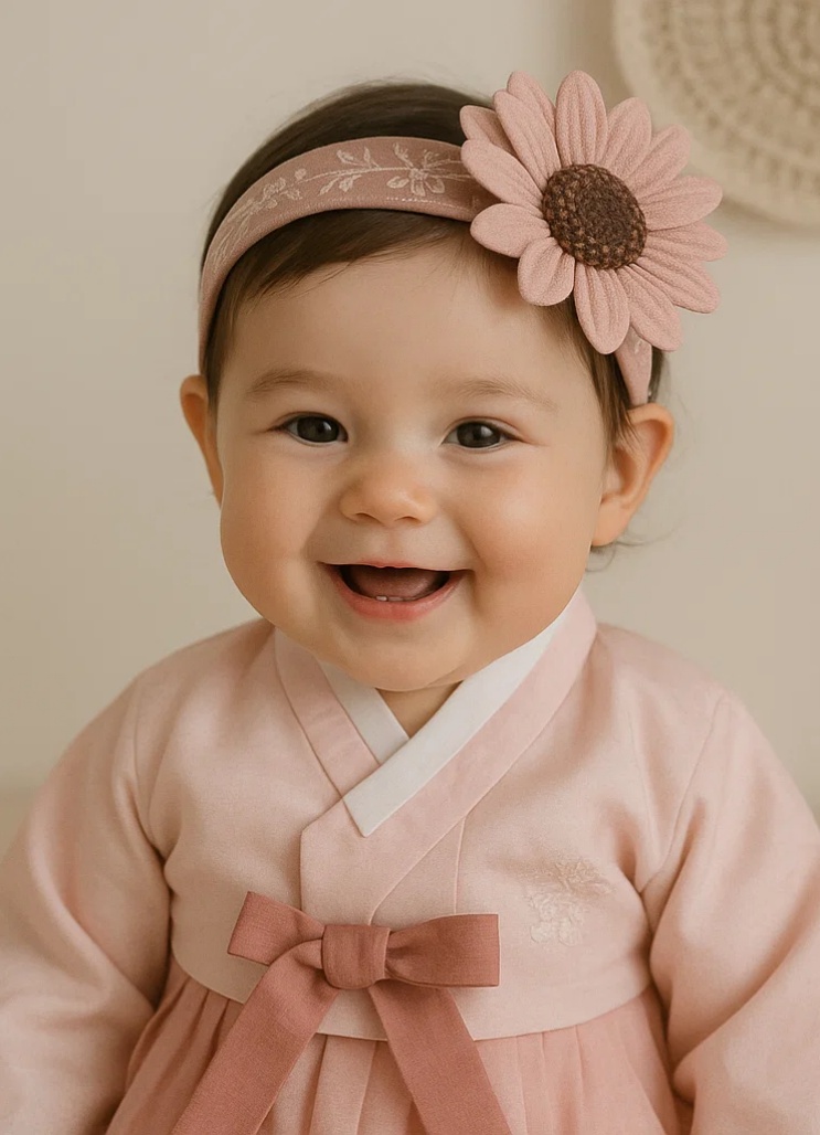 Cute Daisy Embroidered Baby Headband with Soft Band