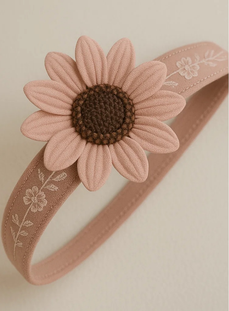 Cute Daisy Embroidered Baby Headband with Soft Band