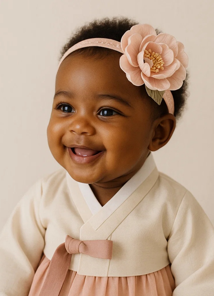 Vintage-Blumen-Haarband für Babys mit gestickten Blütenblättern