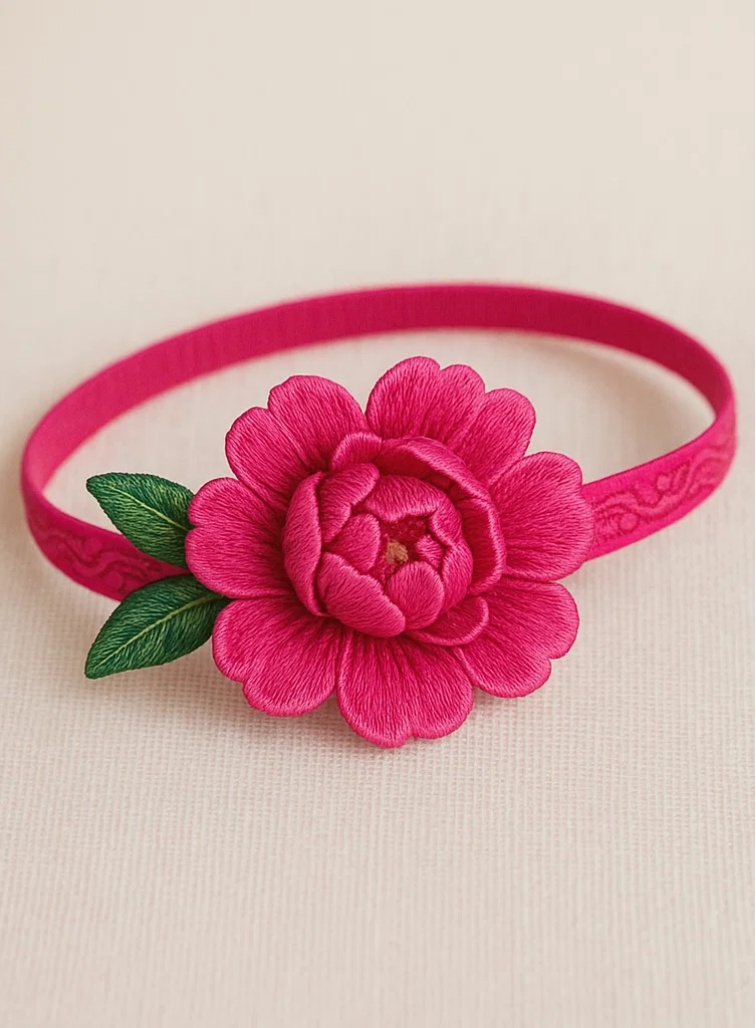 Bandeau pour bébé en dentelle florale avec design élégant de pétales