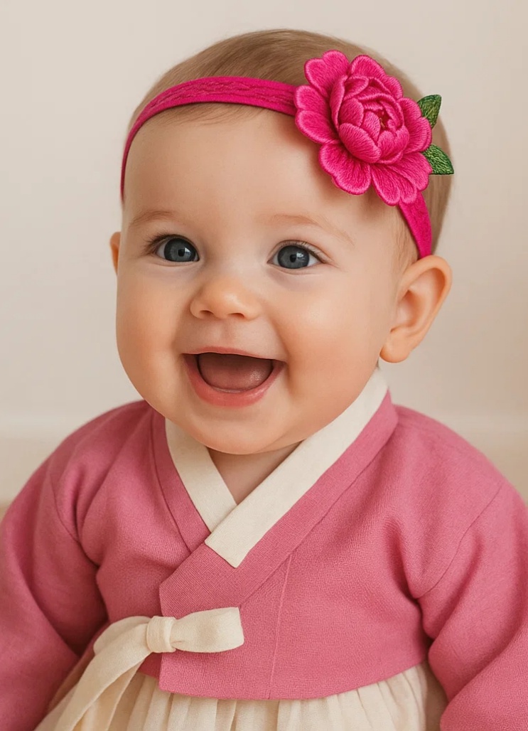Bandeau pour bébé en dentelle florale avec design élégant de pétales